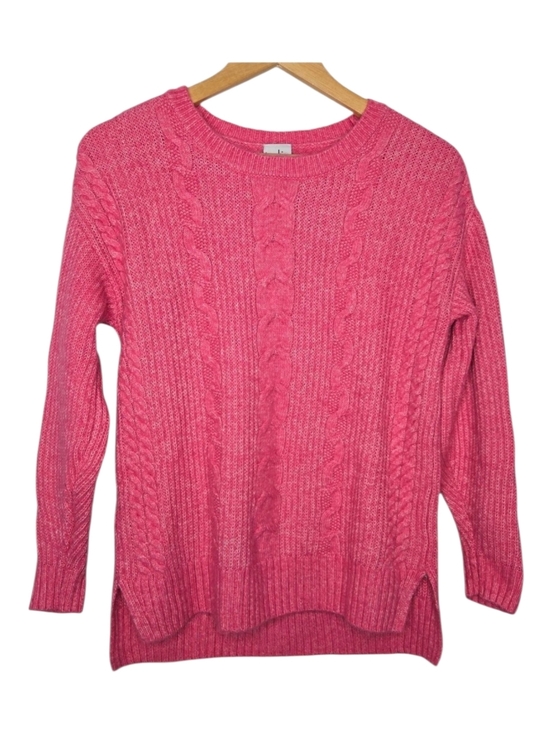 CAbi Sweaters - Cabi Womens Pink Cable Knit Crewneck Elsa Sweater Size XS